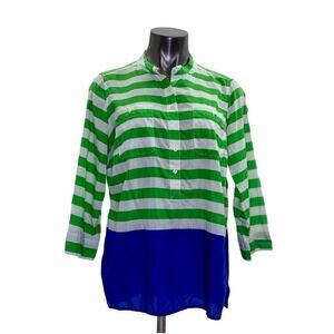 JCPENNEY Striped Color Block Long Sleeve Blouse